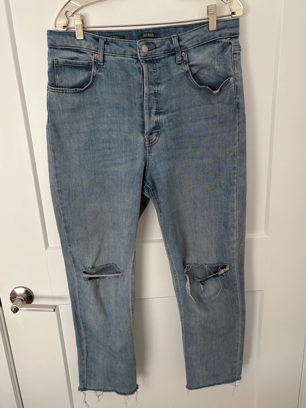 wild fable Light Blue Slim Straight Distressed Jeans